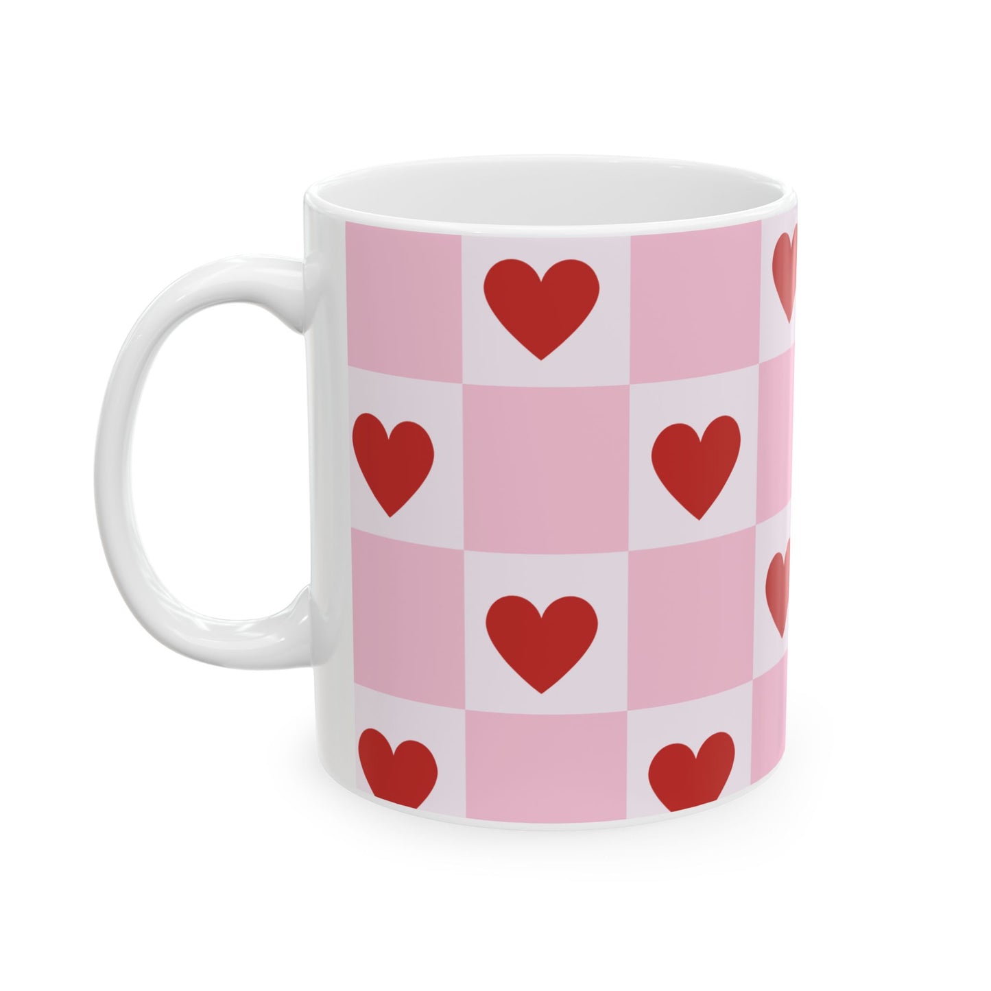 Cute Heart Pattern Ceramic Mug - Perfect for Valentine's Day and Everyday Use