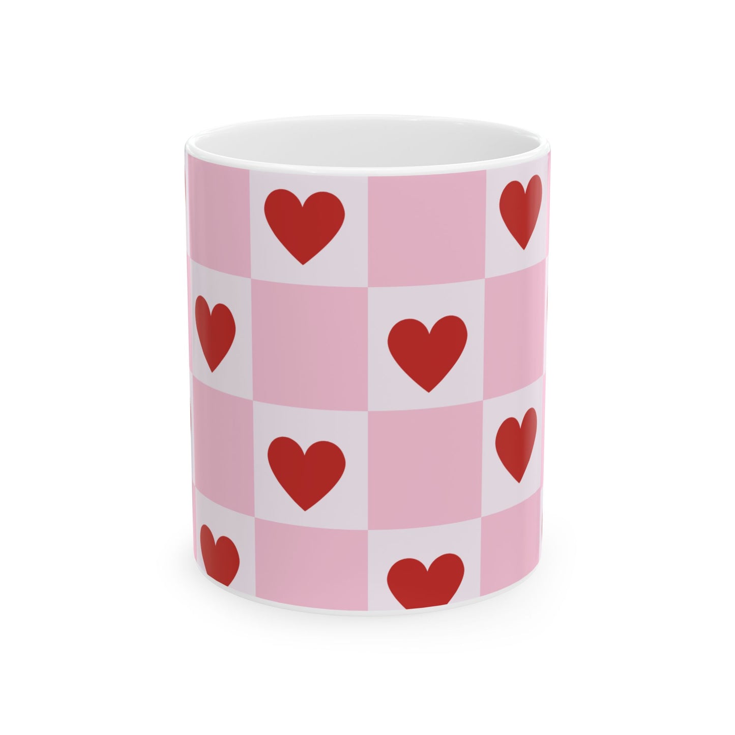 Cute Heart Pattern Ceramic Mug - Perfect for Valentine's Day and Everyday Use