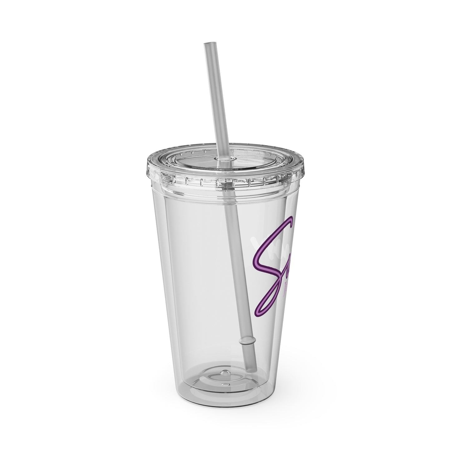 Sunsplash 16oz Clear Tumbler with Straw - Perfect for Juice Lovers