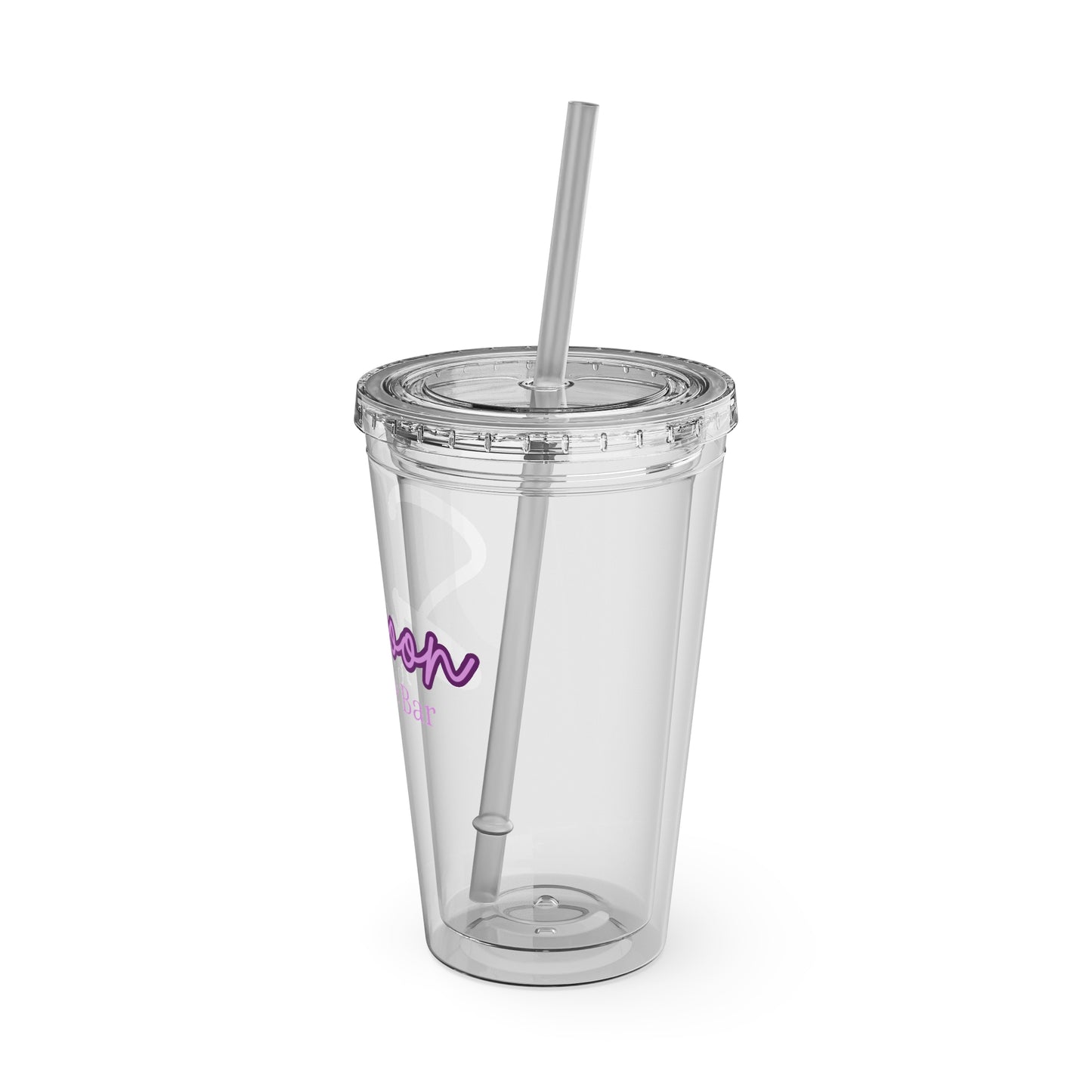 Sunsplash 16oz Clear Tumbler with Straw - Perfect for Juice Lovers