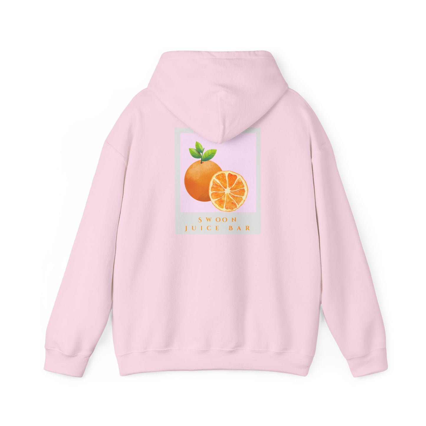 Swoon Juice Bar Hooded Sweatshirt - Cozy Pink Sweatshirt with Citrus Design
