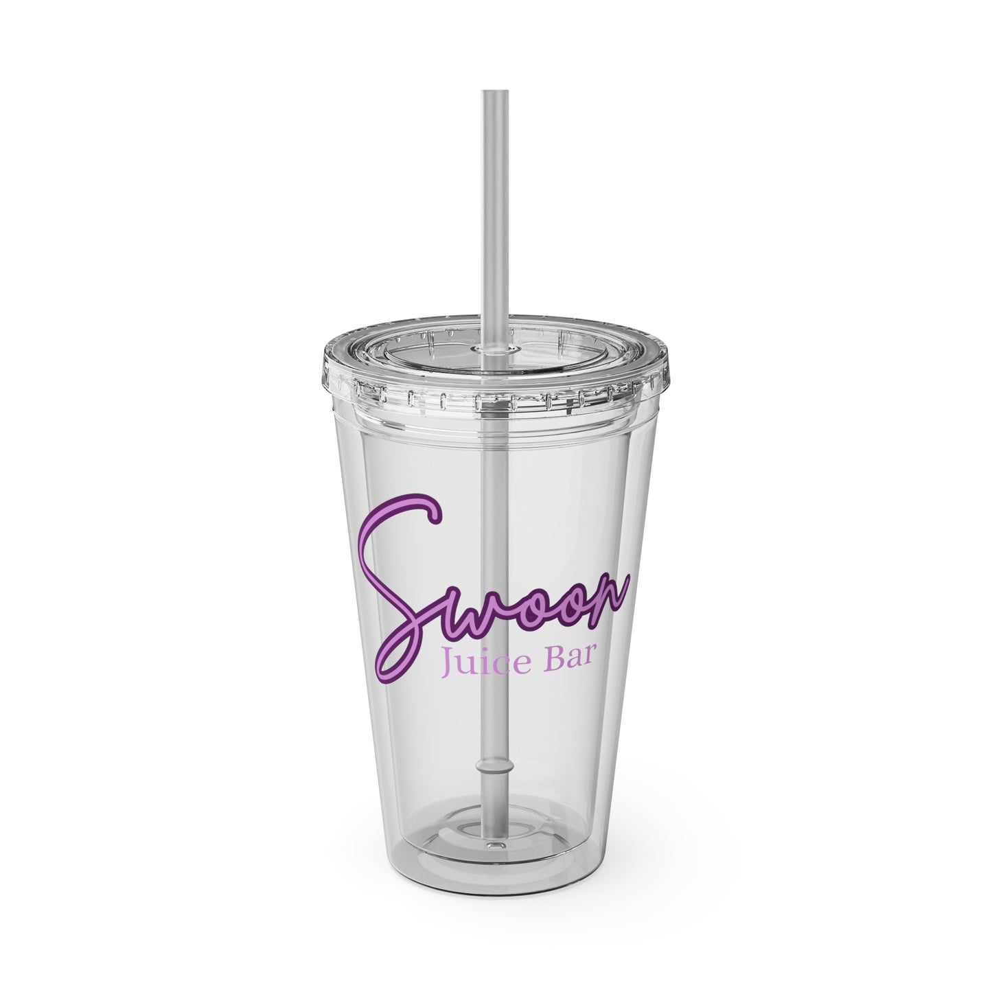 Sunsplash 16oz Clear Tumbler with Straw - Perfect for Juice Lovers